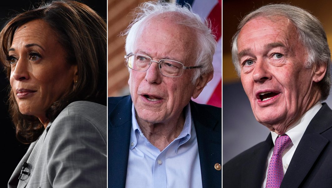 Senators Kamala Harris, Bernie Sanders, Ed Markey